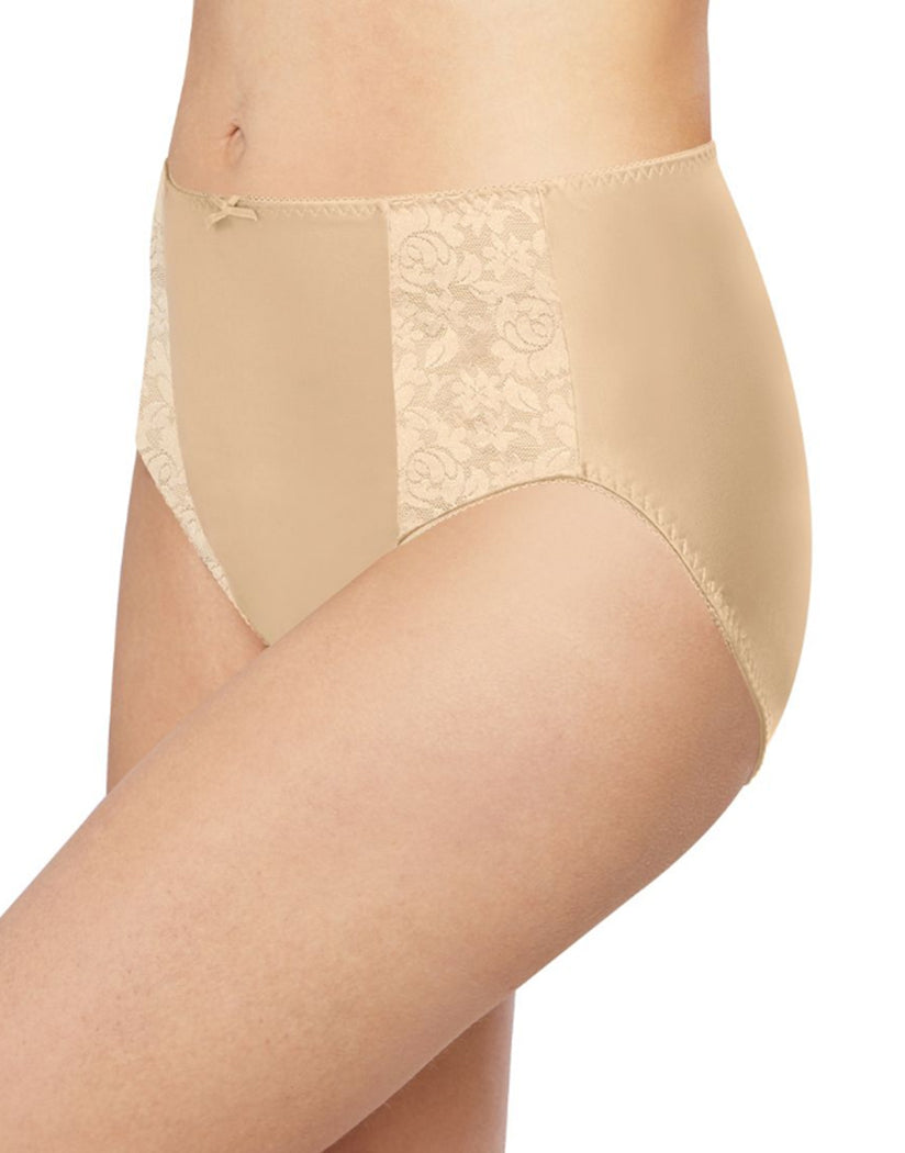 Bali Double Support Moisture Wicking No Show Hi Cut Brief Panty 3 Pack