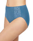 White/In the Navy/Lavender Moon Front Bali Double Support Moisture Wicking No Show Hi Cut Brief Panty 3 Pack DFDBH3