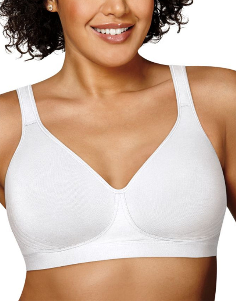 White Front Playtex 18 Hour Cotton Stretch Ultimate Lift & Support Wirefree Bra US474C