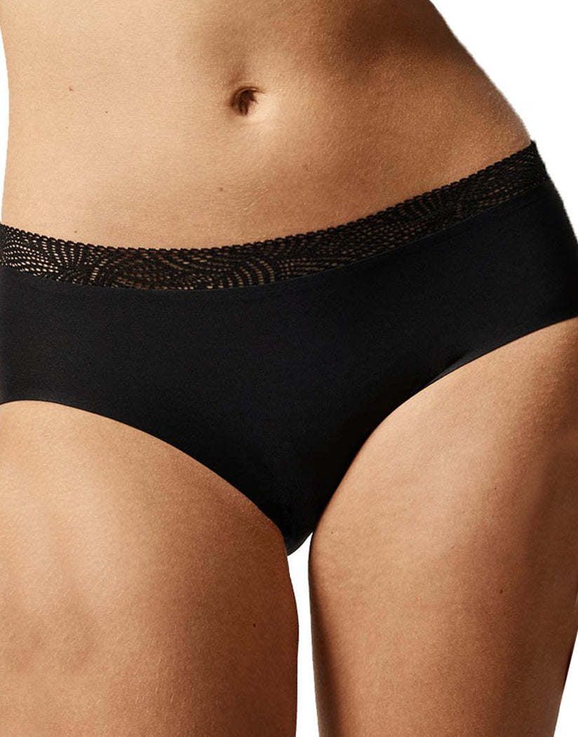 Black Front Chantelle Soft Stretch One Size Hipster With Lace 11G4