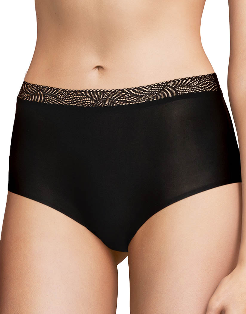 Black Front Chantelle Soft Stretch One Size Brief With Lace 11G7