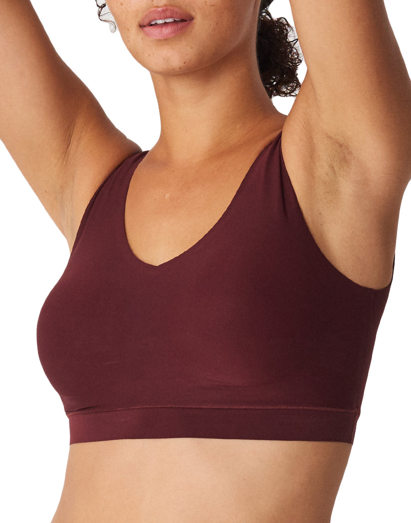 Wine Side Chantelle Soft Stretch Padded V-Neck Bra Wine 16A1