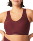 Wine Front Chantelle Soft Stretch Padded V-Neck Bra Wine 16A1