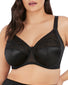 Black Front Elomi Cate Full Cup Full Figure Underwire Banded Bra Black EL4030