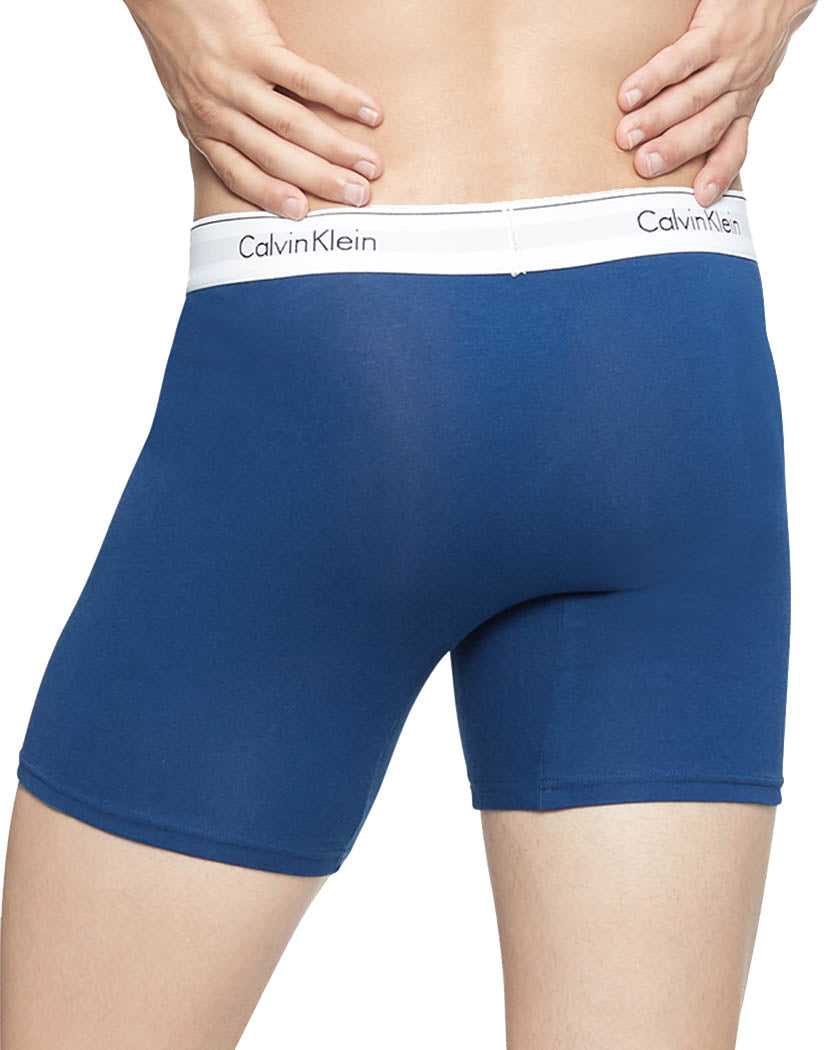 Lake Crest Blue/ Grey Heather/ Tapestry Teal Back Calvin Klein Modern Cotton Stretch Boxer Brief 3-Pack NB2381