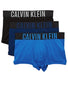 Speedy Blue/ Black/ Lake Crest Blue Flat Calvin Klein Intense Power Cotton Trunk 3-Pack NB2596