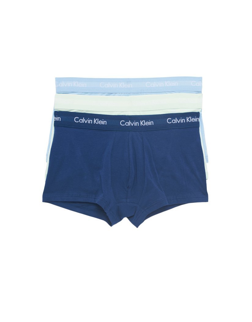 Wedgewood/Elysian Green/Blue Depth Front Calvin Klein 3-Pack Cotton Stretch Fashion Trunk NU2664