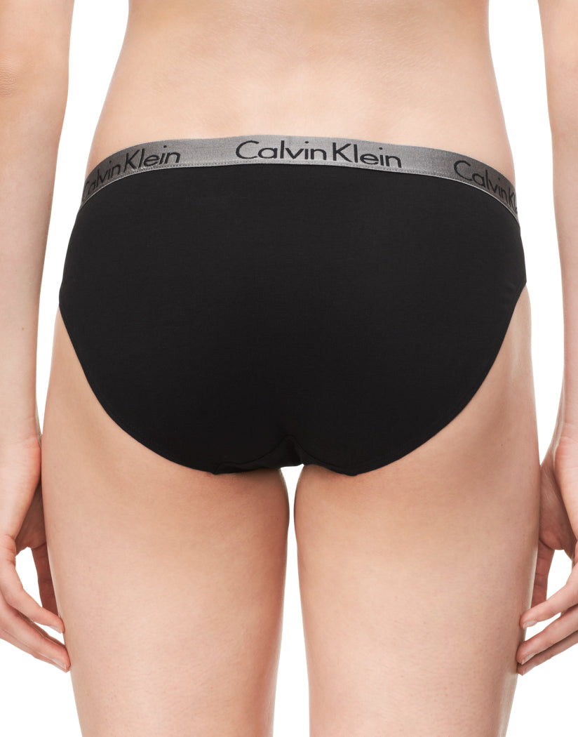 Black Back Calvin Klein Women Radiant Cotton Low Rise Bikini Panty QD3540