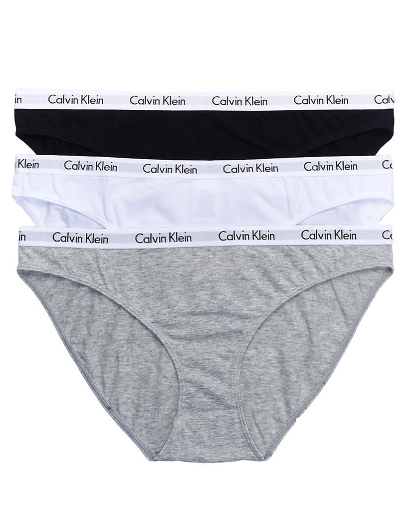 Black/White/Grey Flat Calvin Klein Women 3-Pack Carousel Bikini QD3588