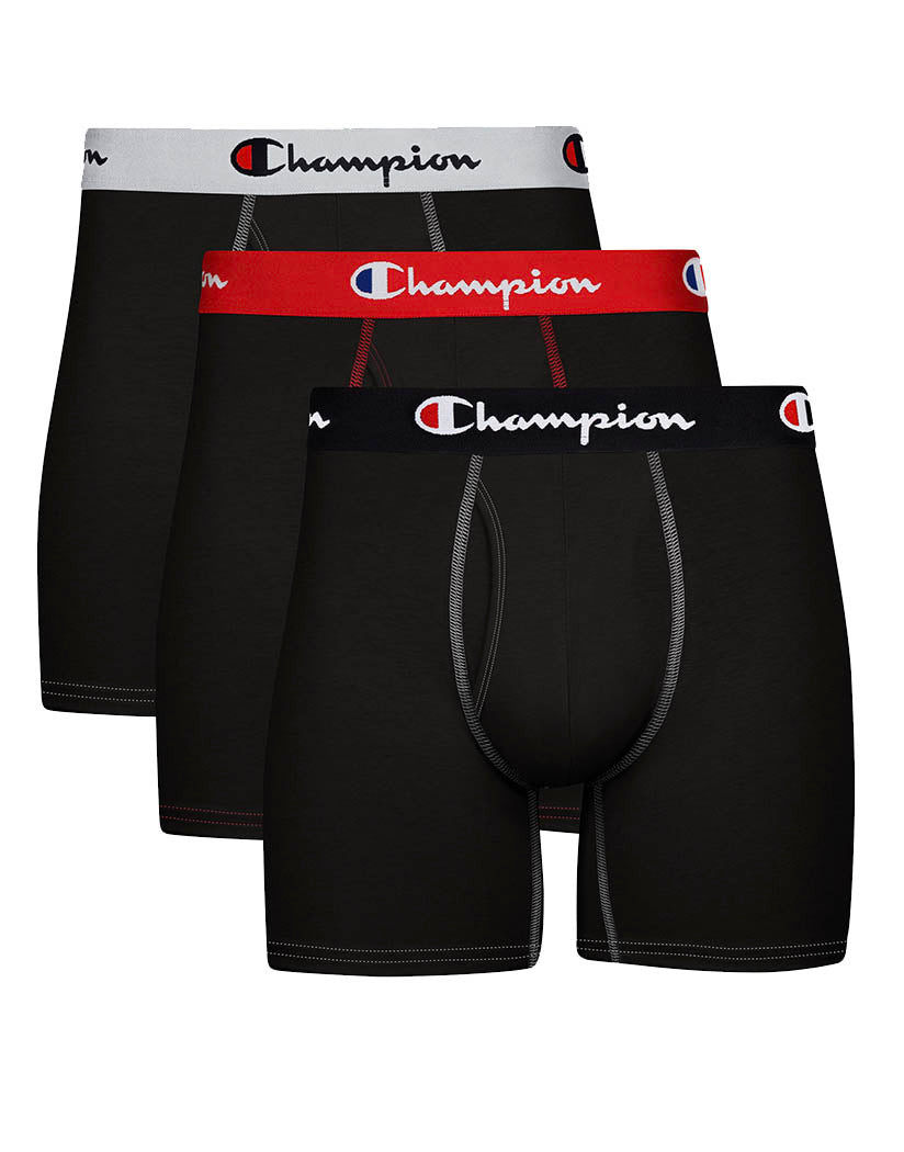 Assorted Flat Champion Men's Total Support Pouch Cotton Stretch Boxer Briefs CTSPBK