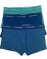 Crater Lake/Crater Lake/Amazonite Stripe/Amazonite Front Calvin Klein Cotton Stretch 3 Pack Low Rise Trunk NU2664