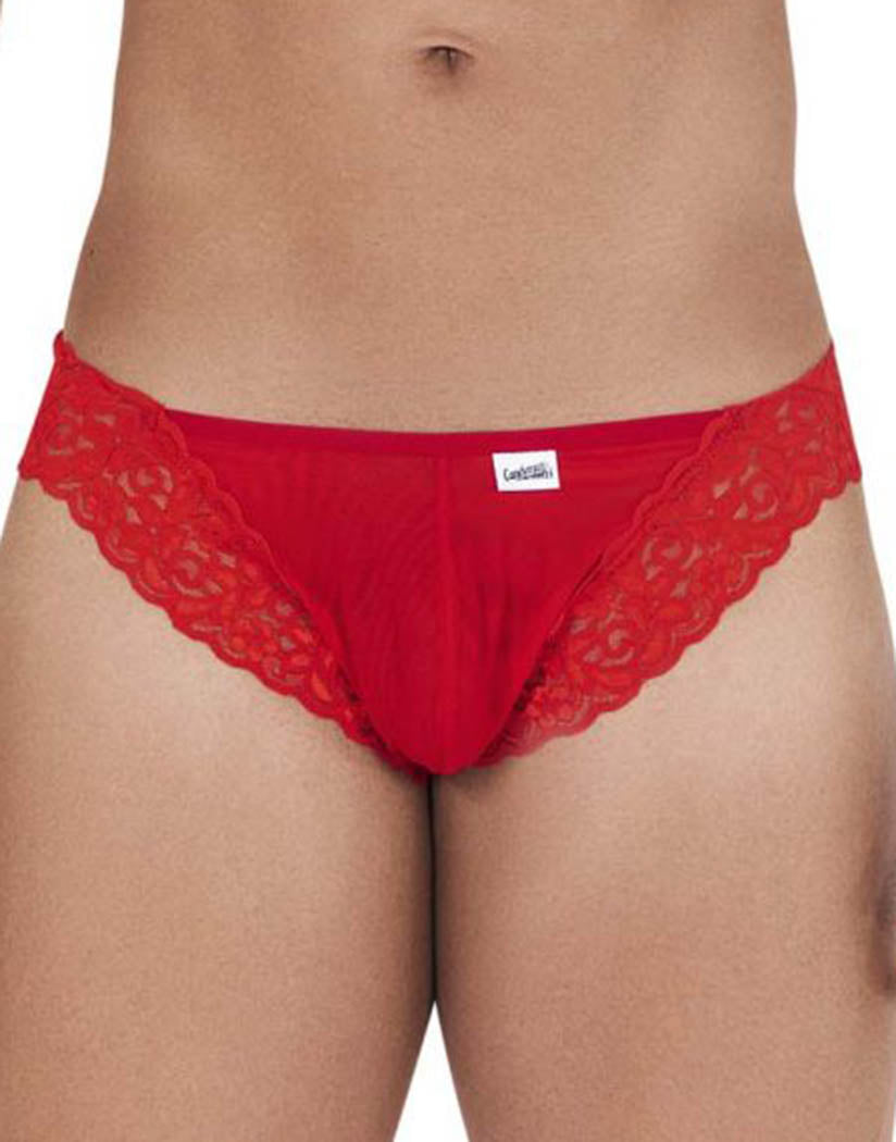Red Front Candyman Mesh-Lace Thong 99506
