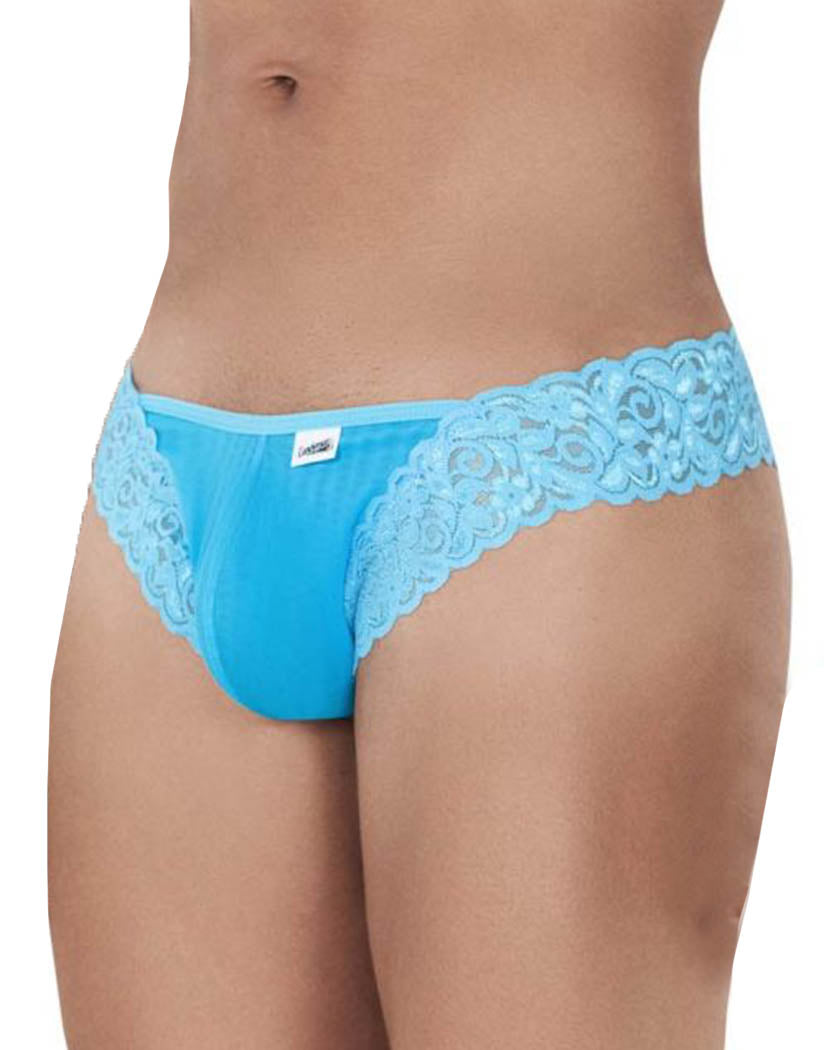 Turquoise Side Candyman Mesh-Lace Thong 99506