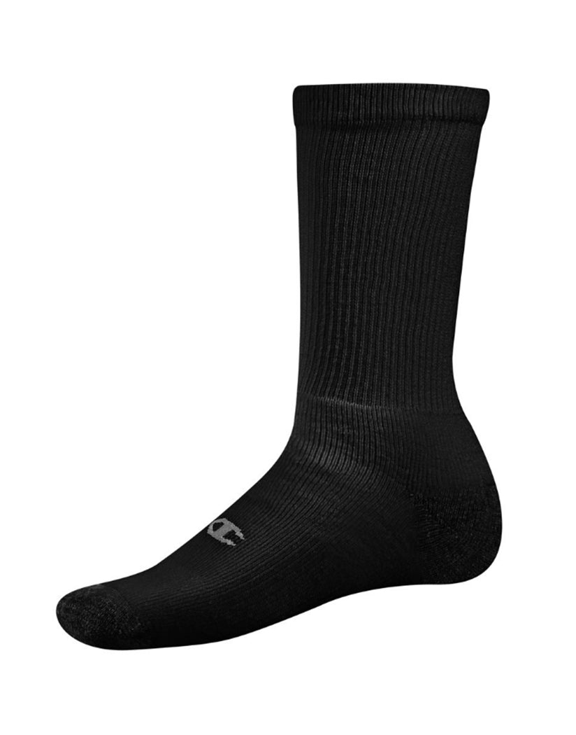 Black Front Champion Double Dry® Performance Men's Crew Socks 6-Pack ch600