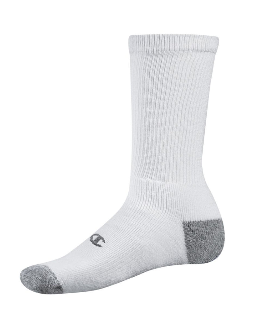 White Front Champion Double Dry® Performance Men's Crew Socks 6-Pack ch600