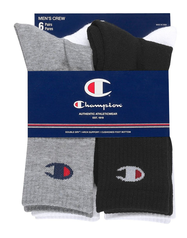 Champion Men's Logo Crew Socks, 6Pack CH170