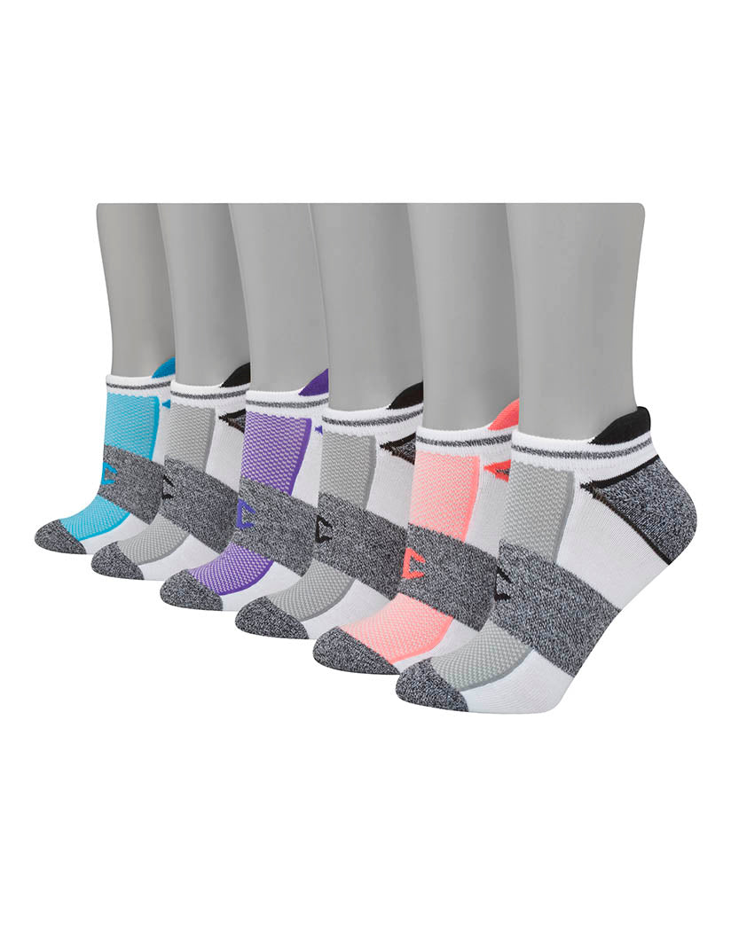 white/assorted logos Front Champion Womens 6-Pack Heel Shield CH309