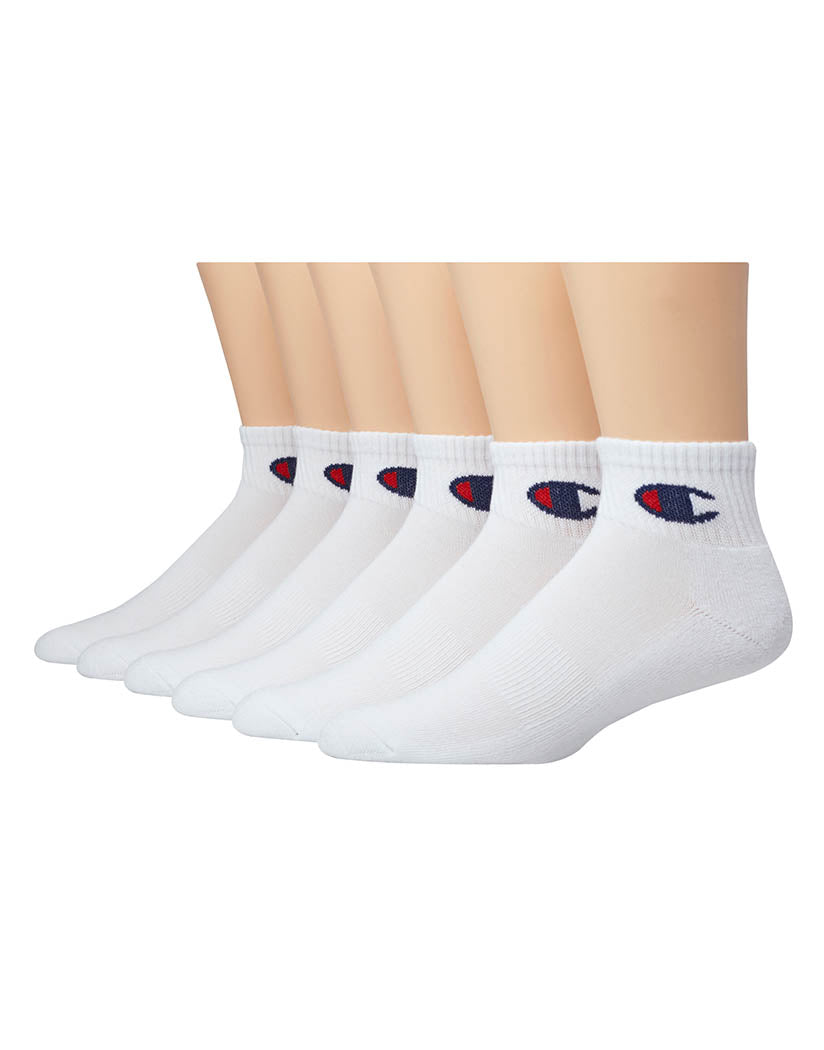 White Front Champion Womens Ankle Socks C Logo, 6-Pack CH682