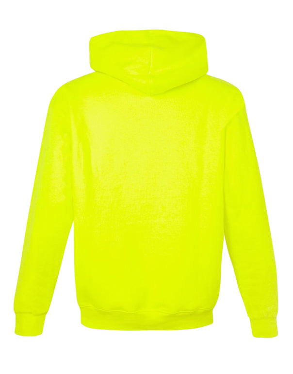 Safety Green Back Champion Double Dry Action Fleece Pullover Hood