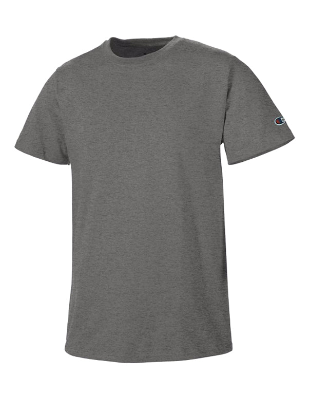 Charcoal Heather Front Champion Mens Basic Tee T425
