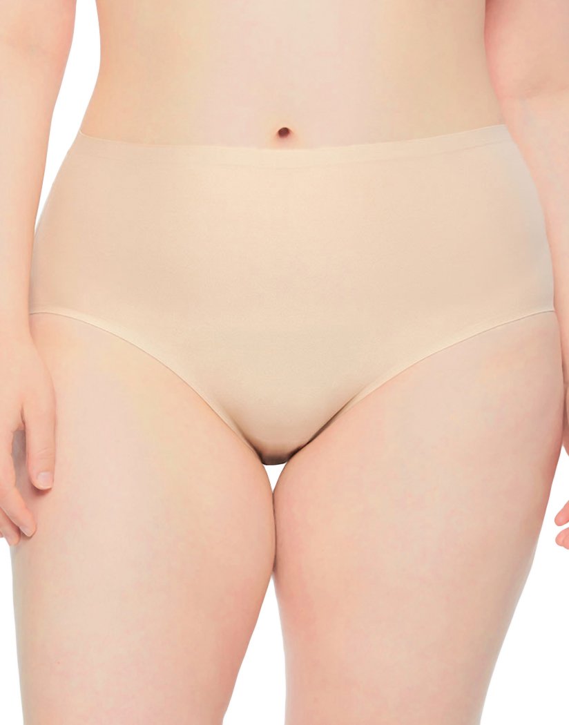 Ultra Nude Front Chantelle Soft Stretch Seamless High Rise No Show Full Brief Plus Size Panty 1137