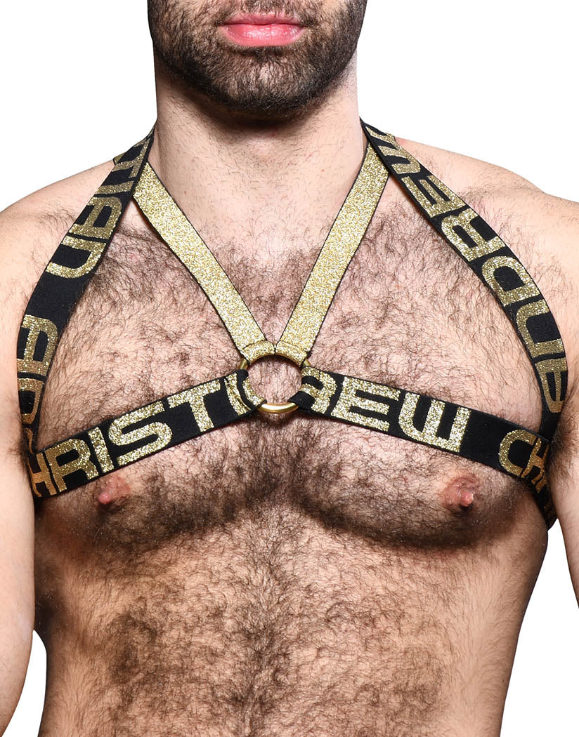 Black/Gold Front Andrew Christian Glam Harness 3234