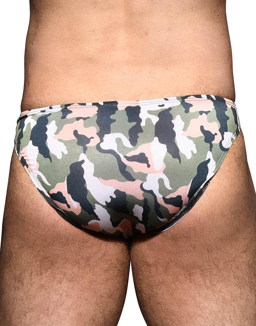 Camouflage Back Andrew Christian Camo Buckle Swim Bikini w/ Almost Naked 7865