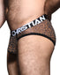 Leopard Print Side Andrew Christian Leopard Mesh Brief w/ Almost Naked 92230