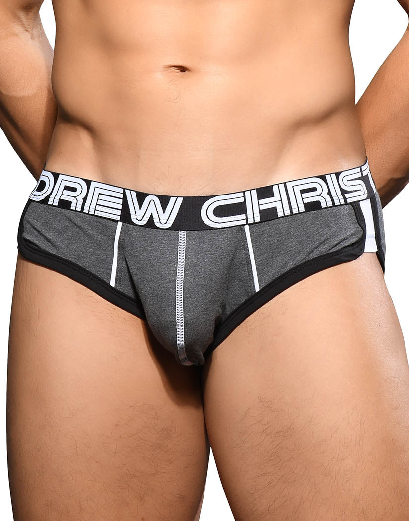 Charcoal Front Andrew Christian Show-It Retro Pop Brief 92276