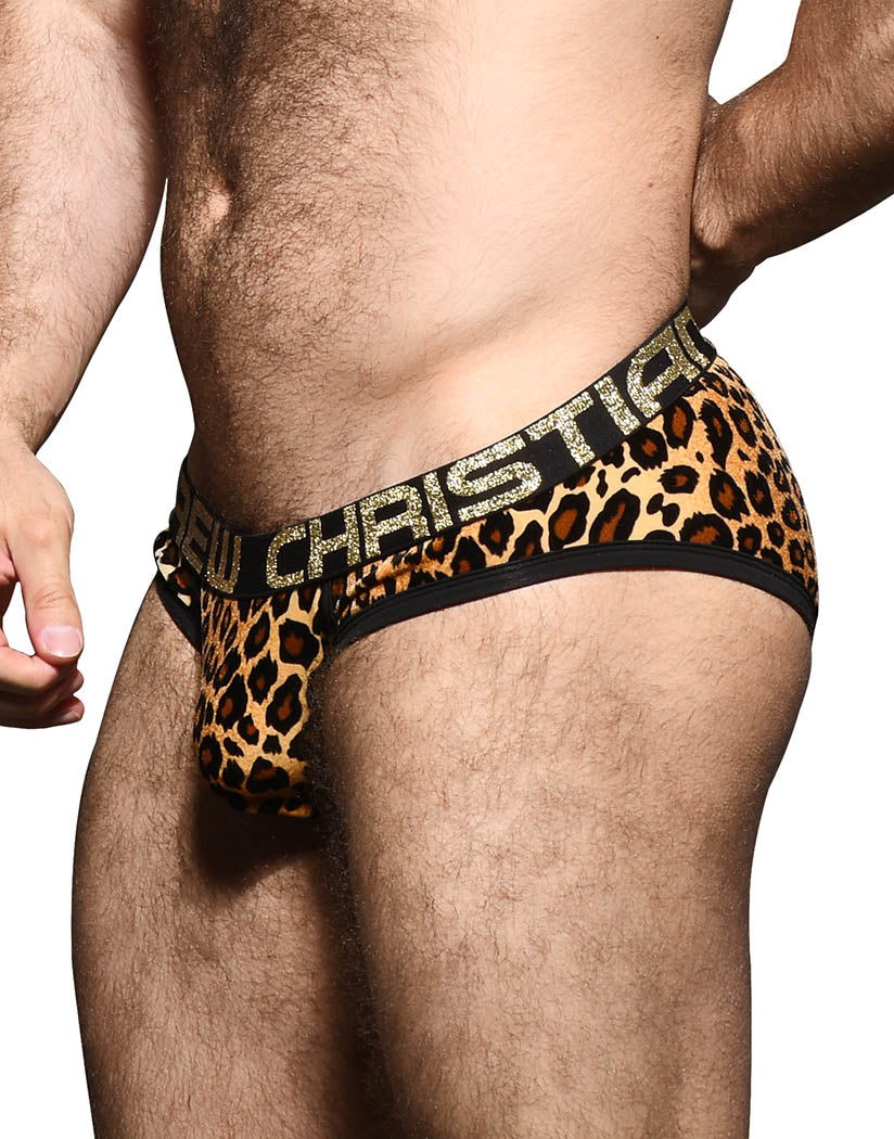 Leopard Print Side Andrew Christian Plush Leopard Brief w/ Almost Naked 92295