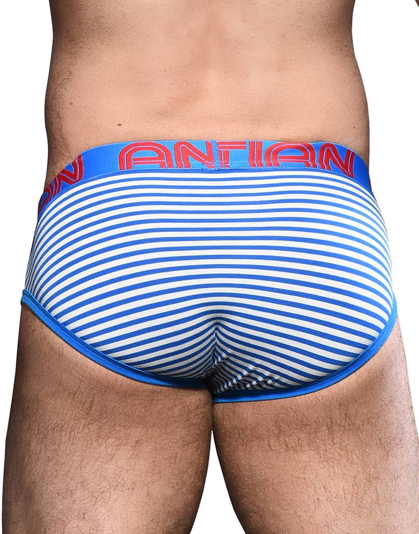 Electric Blue/ White Stripes Back Andrew Christian Hampton Stripe Brief w/ Almost Naked 92298