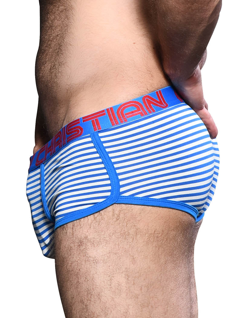 Electric Blue/ White Stripes Side Andrew Christian Hampton Stripe Boxer w/ Almost Naked 92300