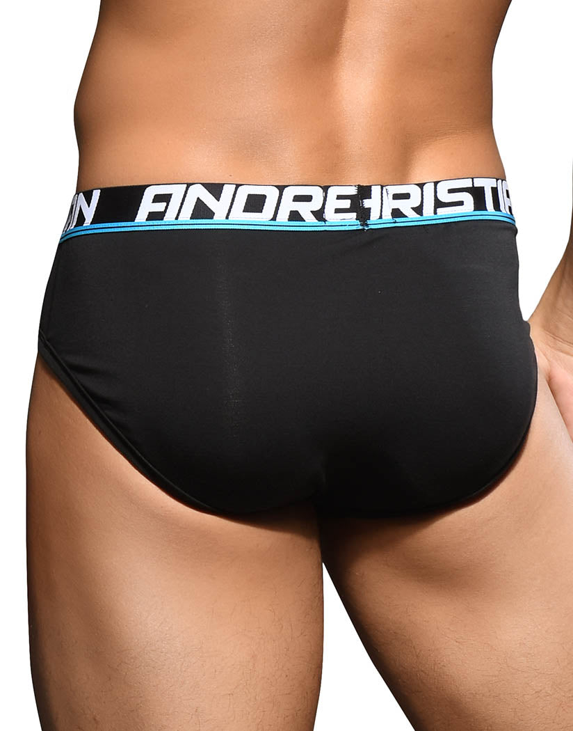 Black Back Andrew Christian Active Shape Brief w/ Bubble Butt Shaping Pads 92325