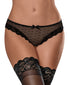 Black Front Exposed Unwrap Me Crotchless Peek-a-Boo Panty M115