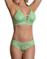 Green Other Exposed Lace Me Up Bralette & Cage Back Panty Queen Size M161Q
