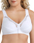 White Front Front Close Cotton Posure Bra with Lace