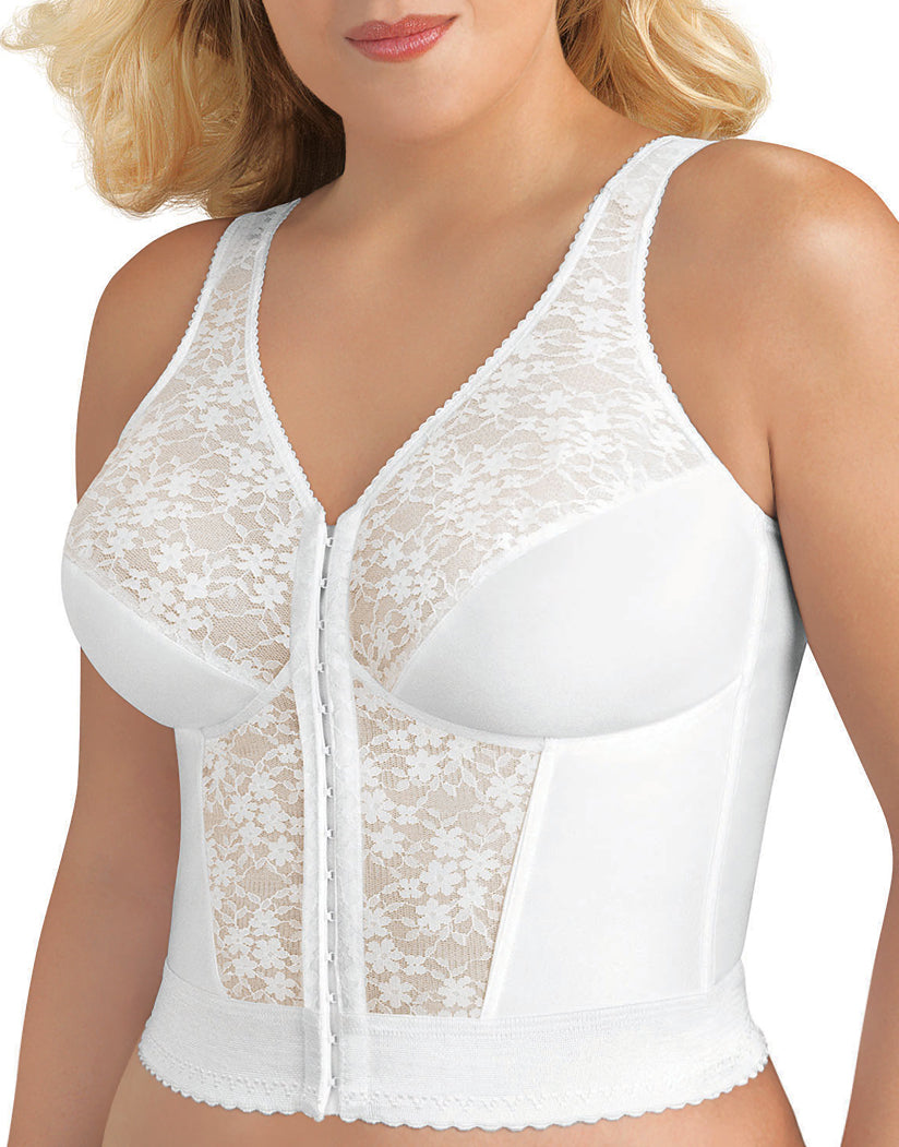 White Front Exquisite Form Fully Front Close Longline with Lace Posture Bra 5107565