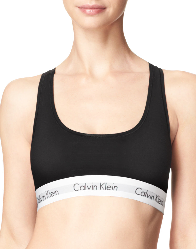 Calvin Klein Womens 001 Black Modern Cotton Bandeau Cotton-blend Jersey Bra  Xs