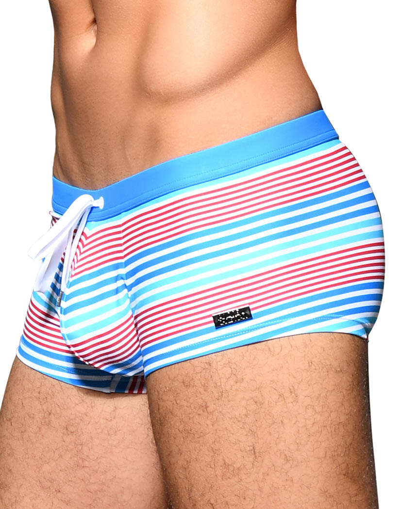 Nautical Stripe side Andrew Christian Nautical Stripe Trunk with Silver Charm 7817