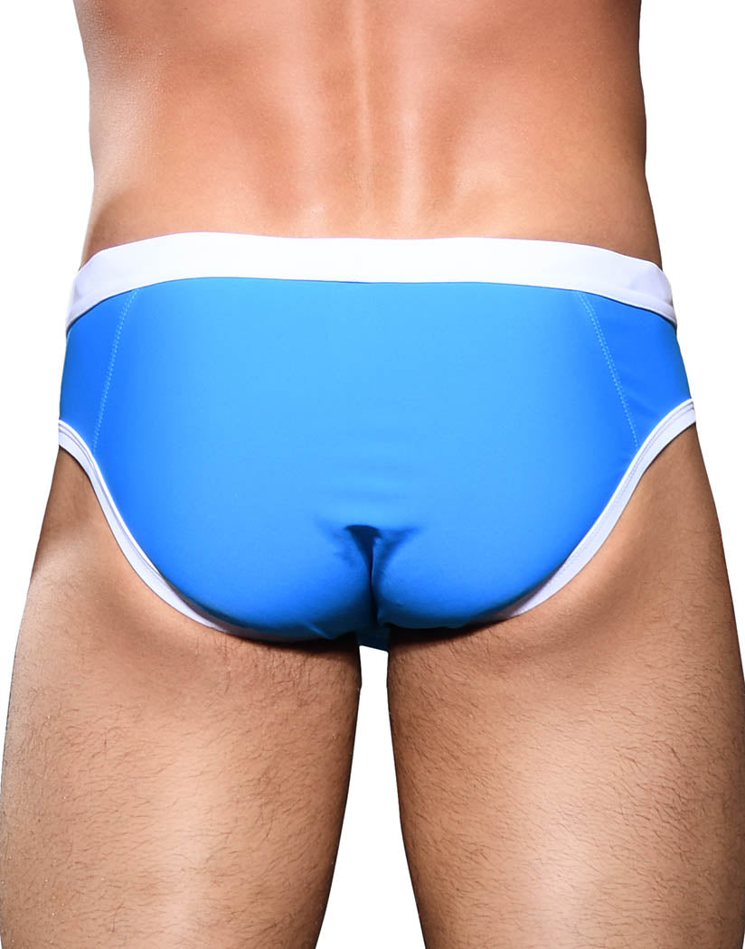 electric blue back Andrew Christian Shock Jock Bikini with Male Feature Cup 7857