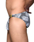 Black/WHite Side Andrew Christian Holiday Buckle Bikini w/ Almost Naked 7897