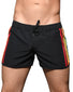 Black Front Andrew Christian Luxe Pride Swim Shorts 7903