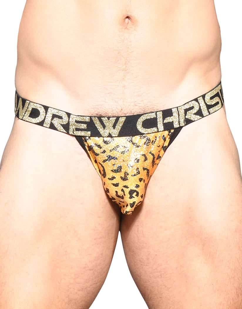 Metallic Leopard front Andrew Christian Glam Leopard Jock with Almost Naked 91914