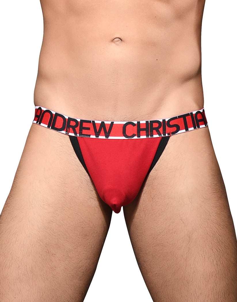 Red Front Andrew Christian Almost Naked Cotton Y-Back Thong 92361