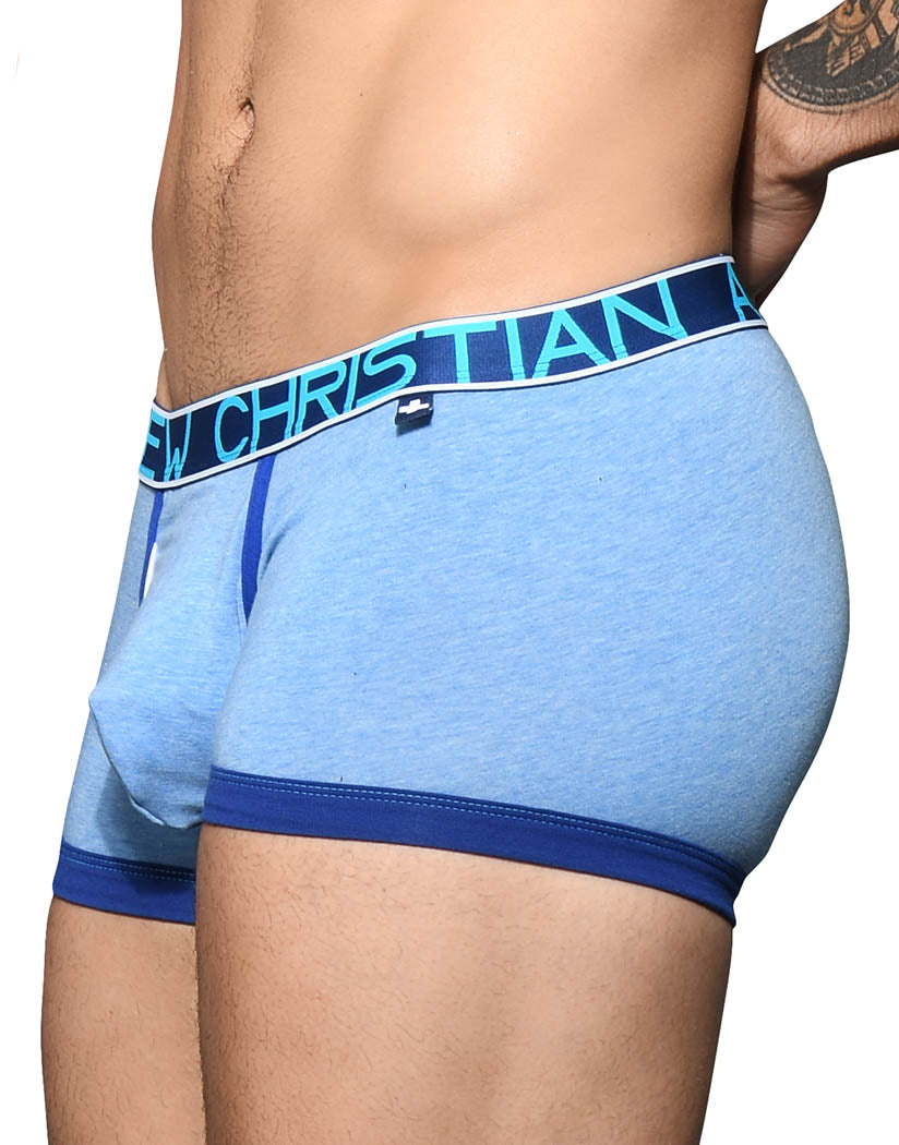 Athletic Blue Side Andrew Christian Fly Tagless Boxer w/ Almost Naked 92363