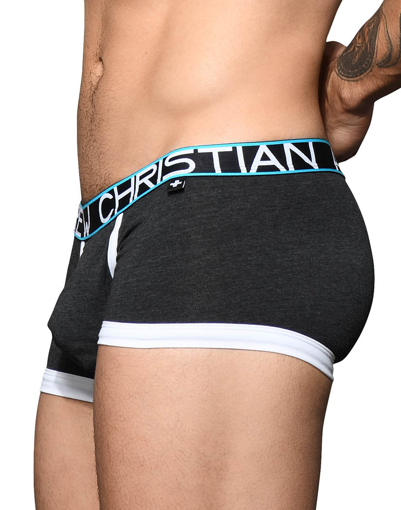 Charcoal Side Andrew Christian Fly Tagless Boxer w/ Almost Naked 92363