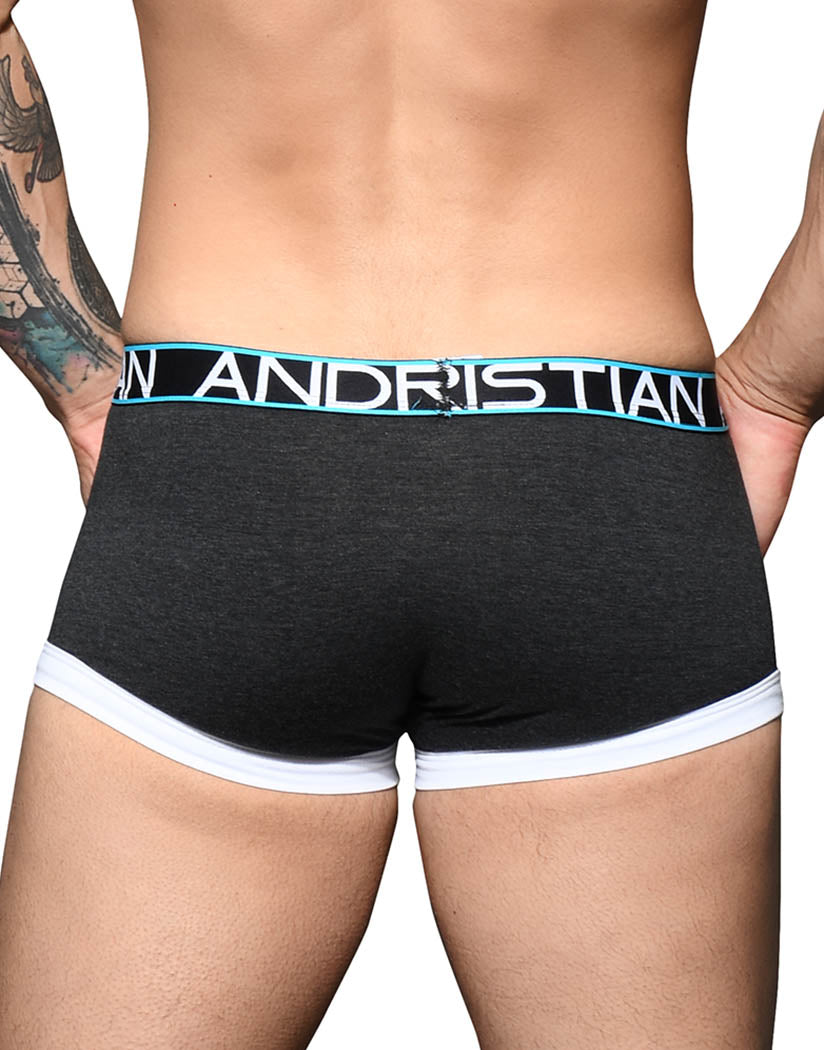 Charcoal Back Andrew Christian Fly Tagless Boxer w/ Almost Naked 92363