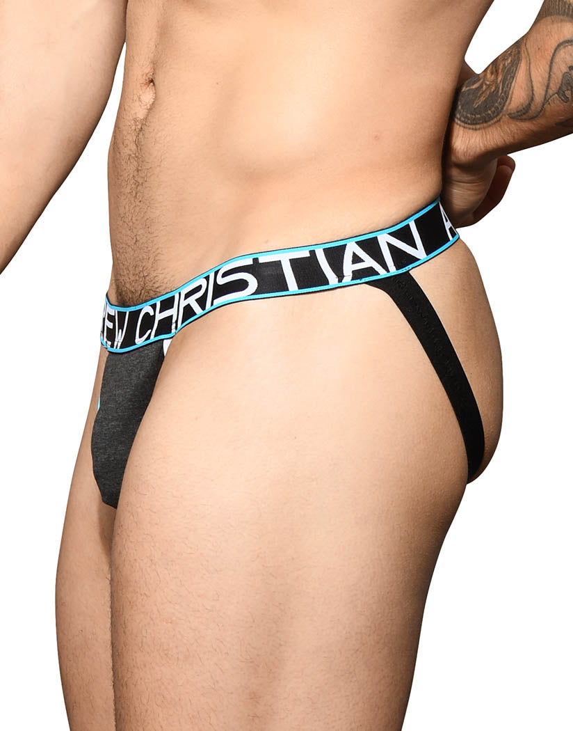 Charcoal Side Andrew Christian Fly Jock w/ Almost Naked 92364