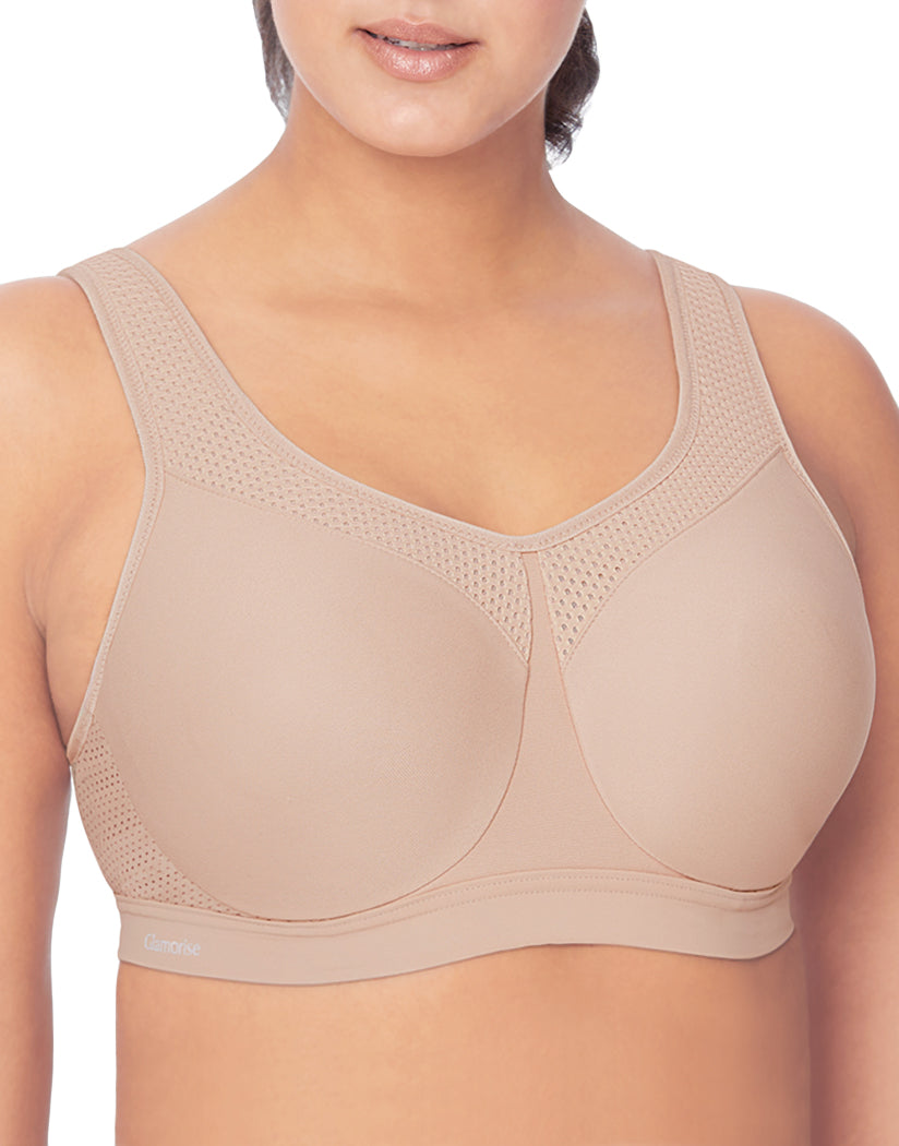 Cafe Front Glamorise Sport Underwire High Impact Bra Cafe - 9066