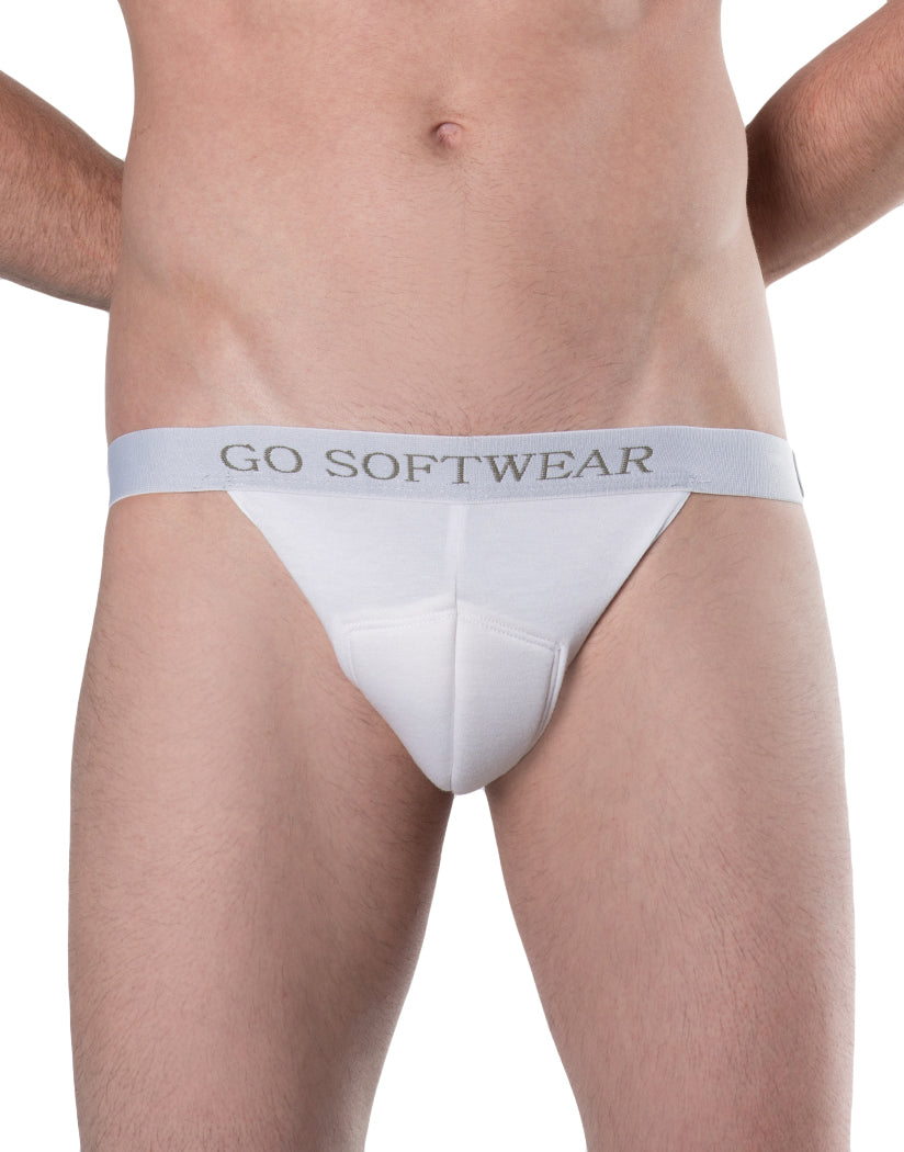 White Front Go Softwear Sculpt Jock with Padded Front 2749